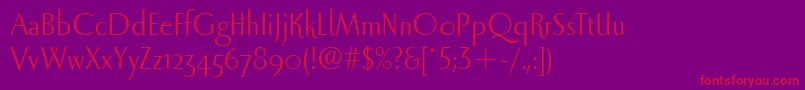 LunaItc Font – Red Fonts on Purple Background