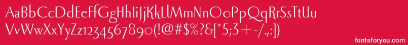 LunaItc Font – White Fonts on Red Background