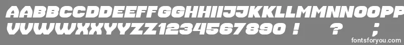 フォントHousebreak ExtendedItalic – 灰色の背景に白い文字