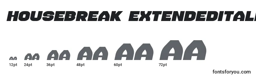Housebreak ExtendedItalic Font Sizes