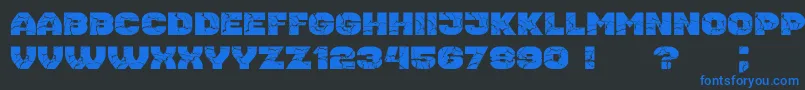 Housebreak ExtGrunged Font – Blue Fonts on Black Background