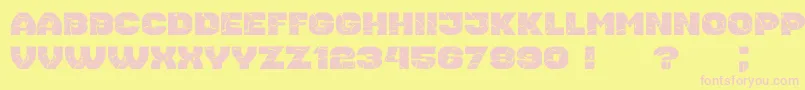 フォントHousebreak ExtGrunged – ピンクのフォント、黄色の背景