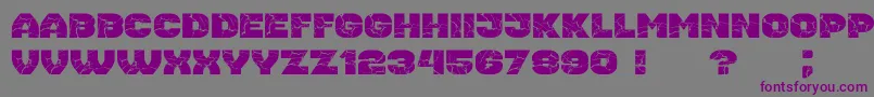 フォントHousebreak ExtGrunged – 紫色のフォント、灰色の背景