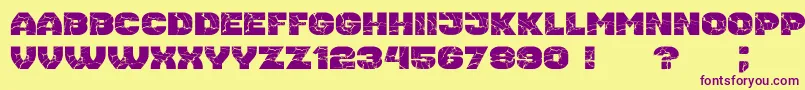 Housebreak ExtGrunged Font – Purple Fonts on Yellow Background