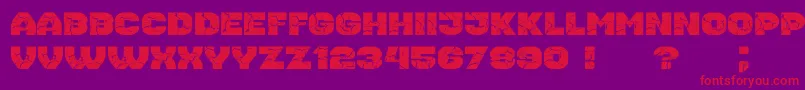 Housebreak ExtGrunged Font – Red Fonts on Purple Background