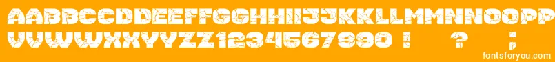 Housebreak ExtGrunged Font – White Fonts on Orange Background