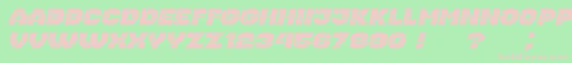 Fonte Housebreak ExtGrungedItalic – fontes rosa em um fundo verde