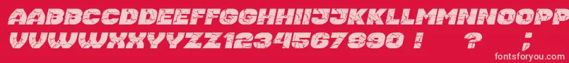 Housebreak ExtGrungedItalic Font – Pink Fonts on Red Background