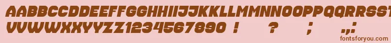 Housebreak Italic Font – Brown Fonts on Pink Background