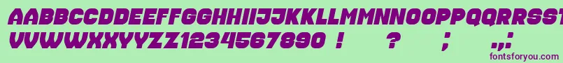 Housebreak Italic Font – Purple Fonts on Green Background