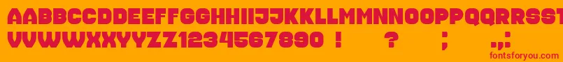 Шрифт Housebreak – красные шрифты на оранжевом фоне