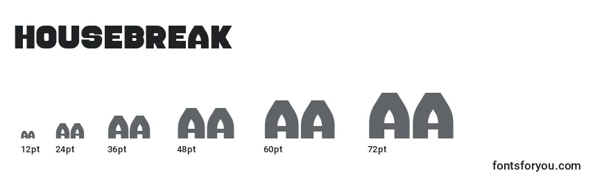 Housebreak Font Sizes