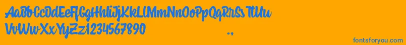 Housemate Font – Blue Fonts on Orange Background