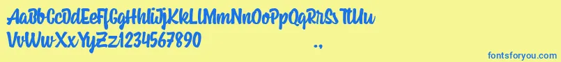 Housemate Font – Blue Fonts on Yellow Background