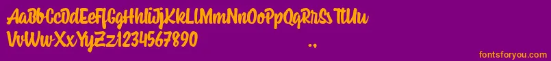 Housemate Font – Orange Fonts on Purple Background