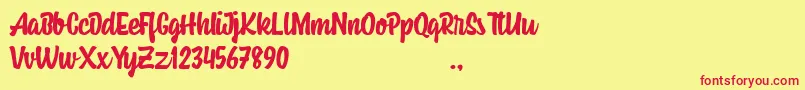 Housemate Font – Red Fonts on Yellow Background