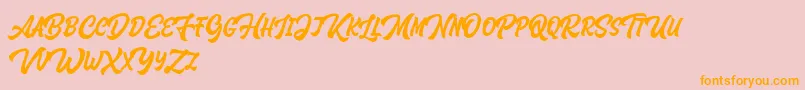 Houstander Allcaps Demo Font – Orange Fonts on Pink Background
