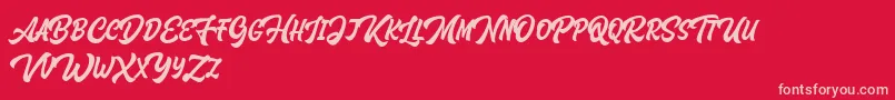 Saiba mais sobre a fonte Houstander Allcaps Demo Fonte Houstander Allcaps Demo – fontes rosa em um fundo vermelho