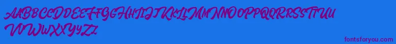 Houstander Allcaps Demo Font – Purple Fonts on Blue Background