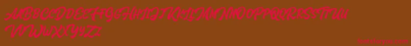 Houstander Allcaps Demo Font – Red Fonts on Brown Background