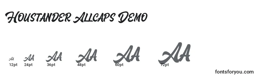Размеры шрифта Houstander Allcaps Demo