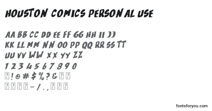 Houston Comics Personal Use Font – alphabet, numbers, special characters
