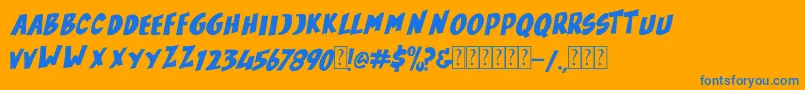 Houston Comics Personal Use Font – Blue Fonts on Orange Background