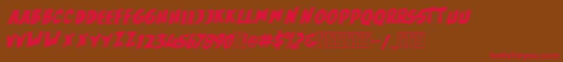 Houston Comics Personal Use Font – Red Fonts on Brown Background
