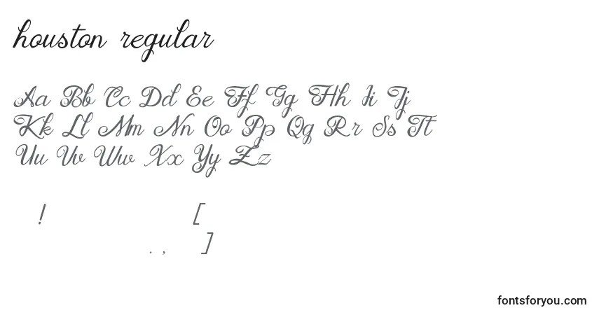 A fonte Houston regular – alfabeto, números, caracteres especiais