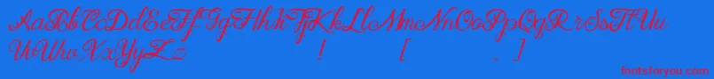 Czcionka houston regular – czerwone czcionki na niebieskim tle