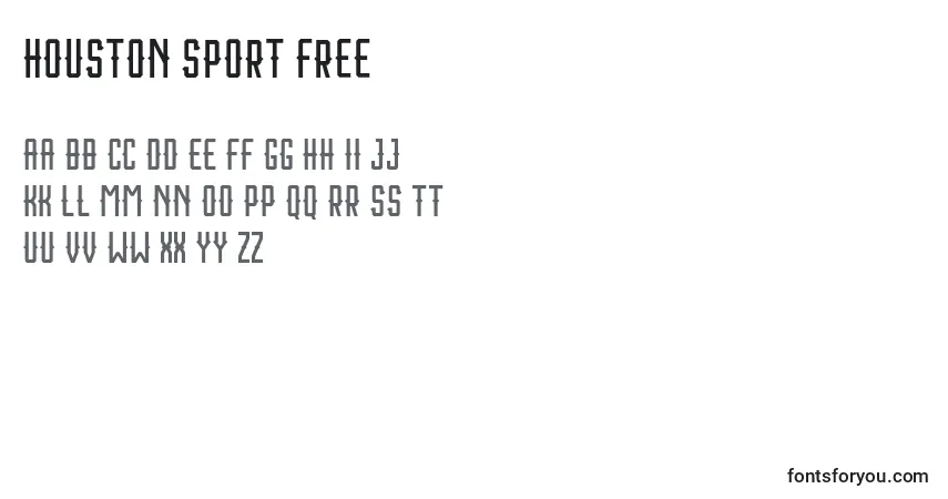 Czcionka Houston Sport Free – alfabet, cyfry, specjalne znaki