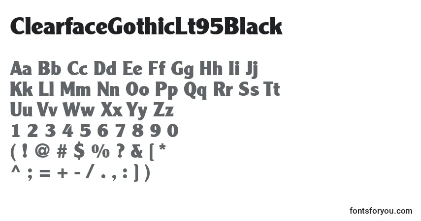 A fonte ClearfaceGothicLt95Black – alfabeto, números, caracteres especiais