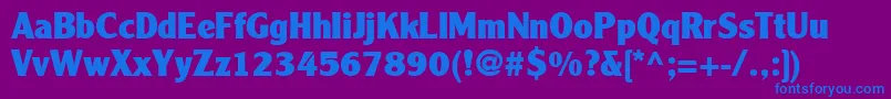 フォントClearfaceGothicLt95Black – 紫色の背景に青い文字