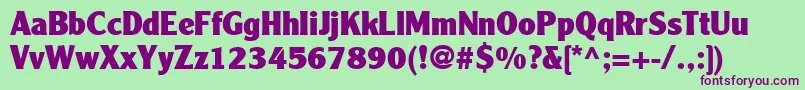ClearfaceGothicLt95Black Font – Purple Fonts on Green Background