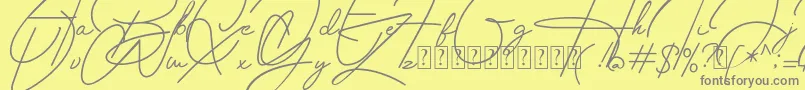 Housttely Signature Font – Gray Fonts on Yellow Background