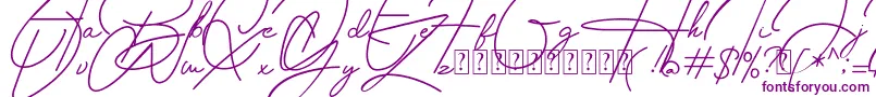 フォントHousttely Signature – 紫色のフォント