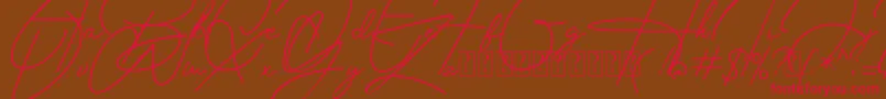 Housttely Signature Font – Red Fonts on Brown Background