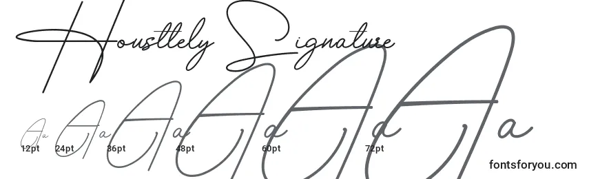 Rozmiary czcionki Housttely Signature