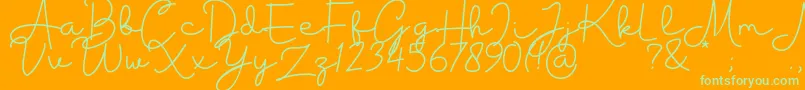 Housttik Personal Use Font – Green Fonts on Orange Background