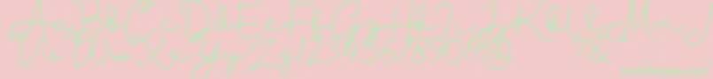 Housttik Personal Use-Schriftart – Grüne Schriften auf rosa Hintergrund