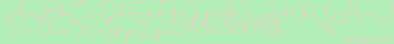 Housttik Personal Use-fontti – vaaleanpunaiset fontit vihreällä taustalla