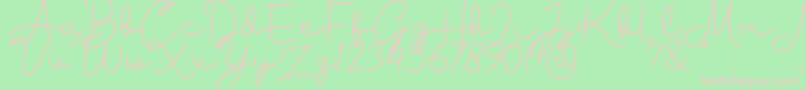 Housttik Personal Use-Schriftart – Rosa Schriften auf grünem Hintergrund