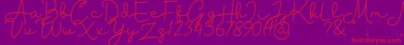 Housttik Personal Use-Schriftart – Rote Schriften auf violettem Hintergrund