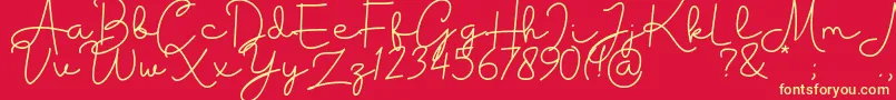 Housttik Personal Use Font – Yellow Fonts on Red Background