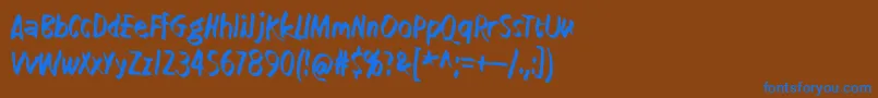 フォントHow low is low – 茶色の背景に青い文字