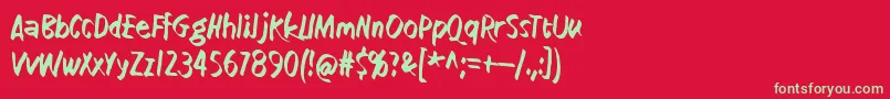 フォントHow low is low – 赤い背景に緑の文字