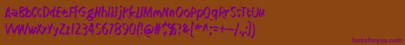 How low is low-Schriftart – Violette Schriften auf braunem Hintergrund