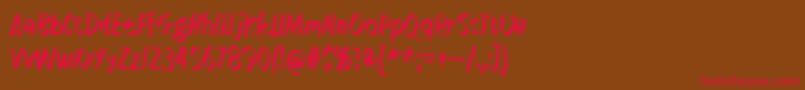 How low is low Font – Red Fonts on Brown Background