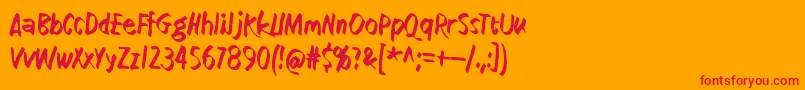 How low is low Font – Red Fonts on Orange Background