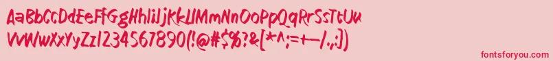 How low is low Font – Red Fonts on Pink Background